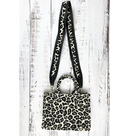 Moda Sky Square Shaped Leopard Print Hand Held Bag
