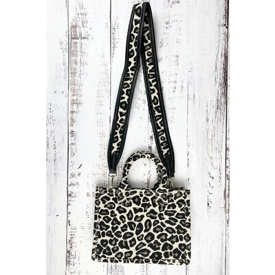 Moda Sky Square Shaped Leopard Print Hand Held Bag