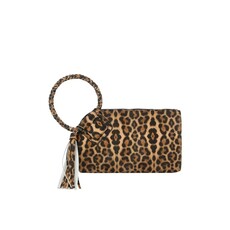 Fame Accessories Fame Accessories Leopard Wristlet Clutch