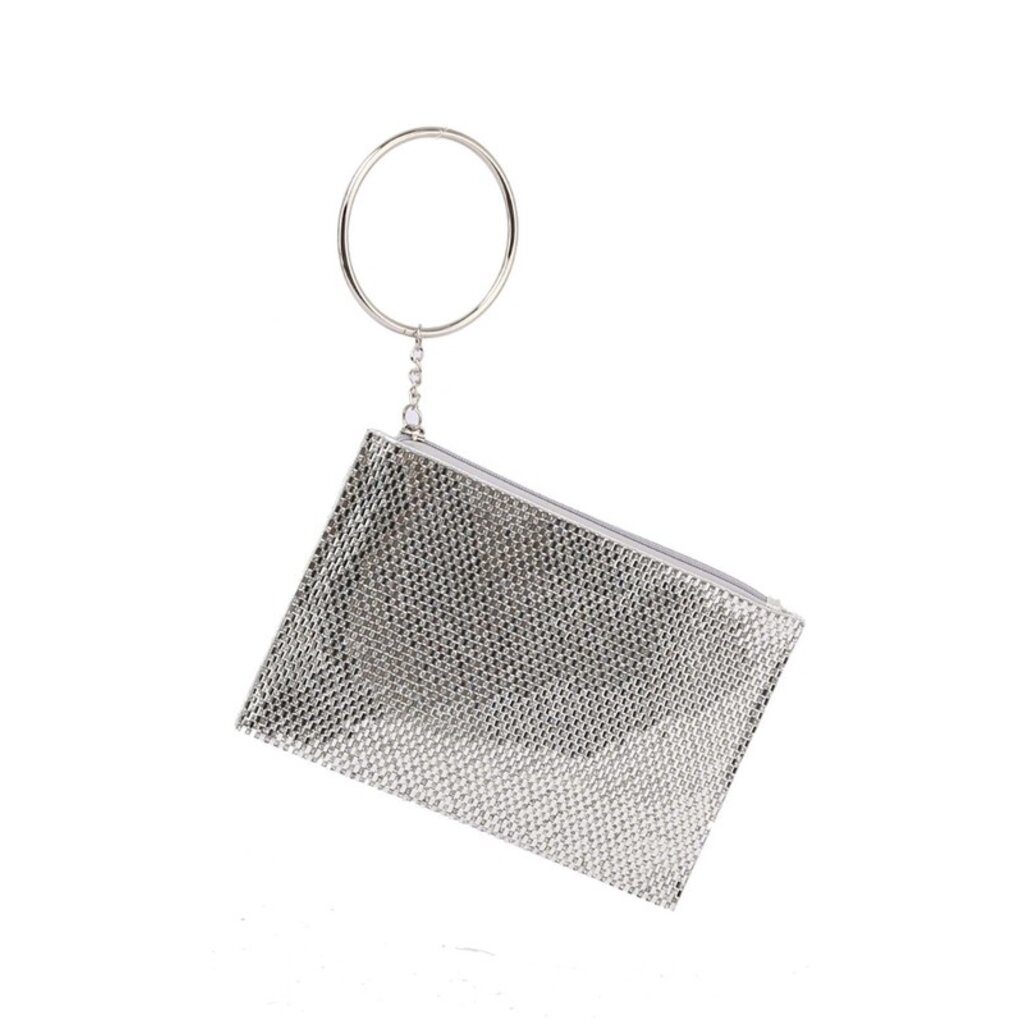 Fame Accessories Fame Accessories Rhinestone Mesh Clutch
