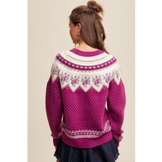 Listicle Listicle Vintage Pattern Knit Sweater
