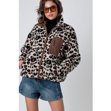 Trend Notes Trend Notes Animal Print Fleece Jacket