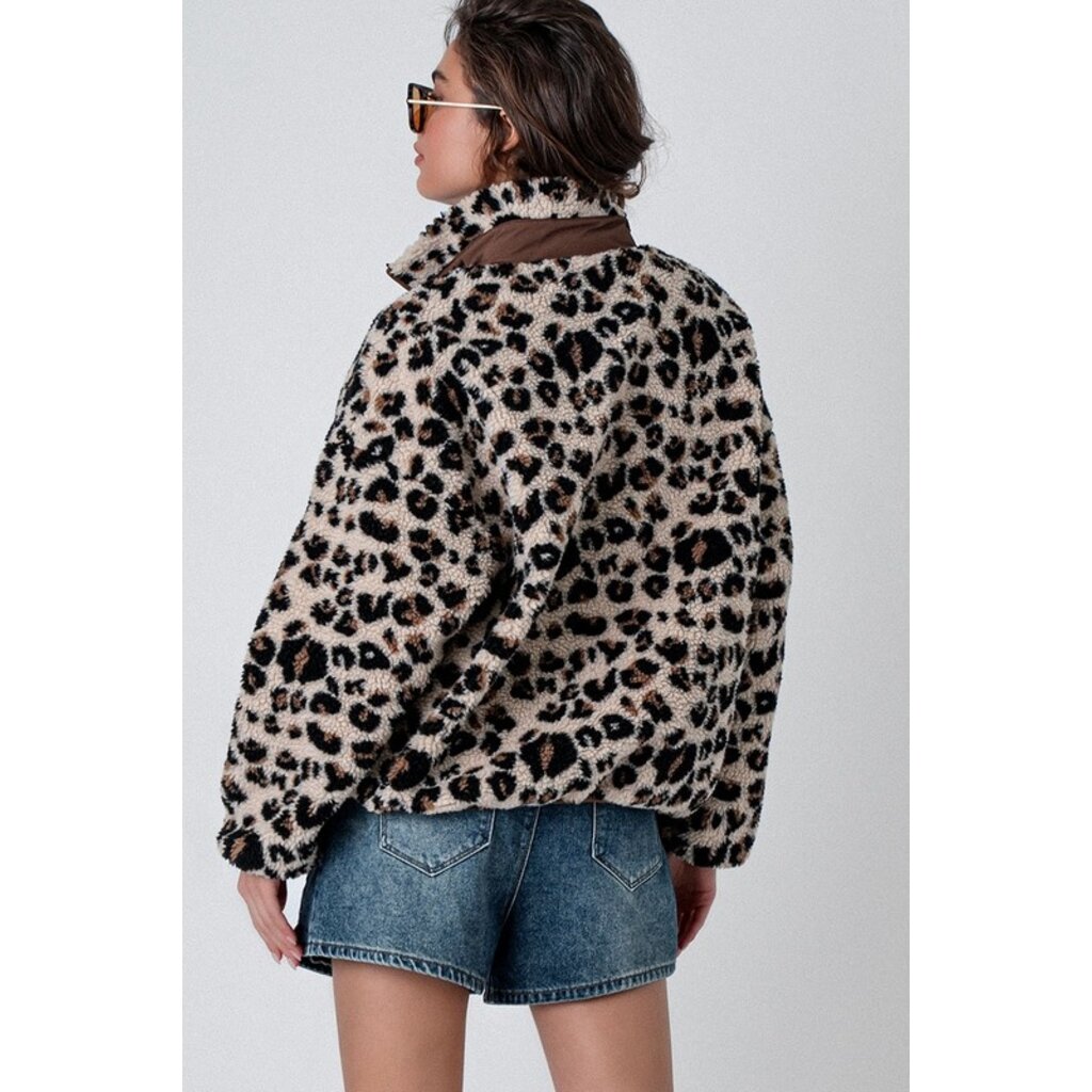 Trend Notes Trend Notes Animal Print Fleece Jacket