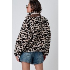 Trend Notes Trend Notes Animal Print Fleece Jacket