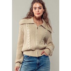 Trend Notes Trend Notes Nautical Knit Zip Up Jacket
