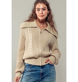 Trend Notes Nautical Knit Zip Up Jacket