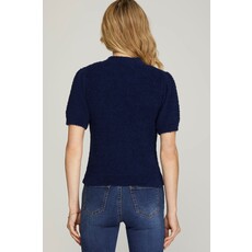 She + Sky She + Sky Teddy Sweater Short Sleeve Top