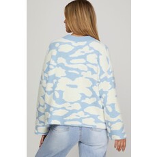 She + Sky She + Sky Fuzzy Floral Print Sweater