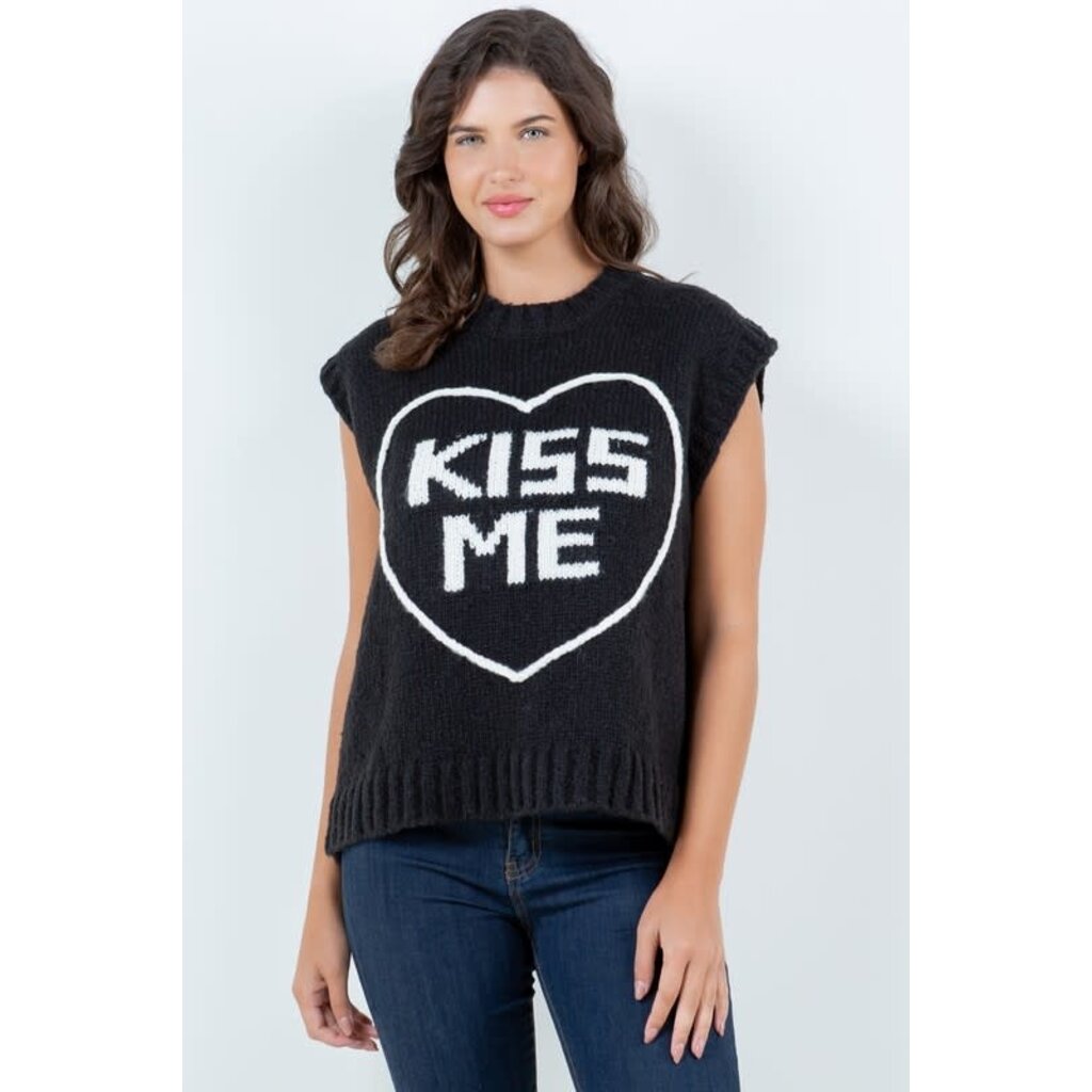 Dreamers Dreamers Kiss Me Sweater Vest