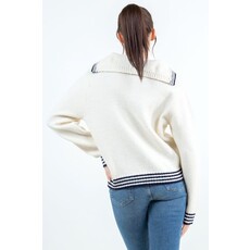 Dreamers Dreamers Sailor Collared Pullover Sweater
