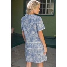 Voy Voy Floral Embroidered Denim Dress