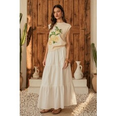 Skies Are Blue Skies Are Blue Poplin Smock Waist Maxi Skirt