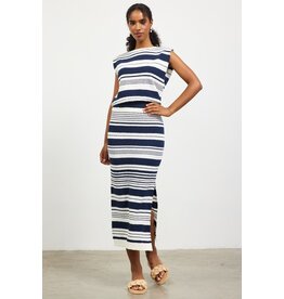 Skies Are Blue Stripe Midi Knit Skirt