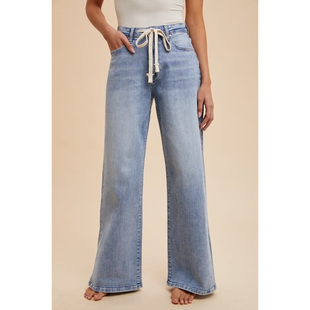 Anniewear Anniewear Side Slit Wide Leg Jean