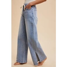 Anniewear Anniewear Side Slit Wide Leg Jean