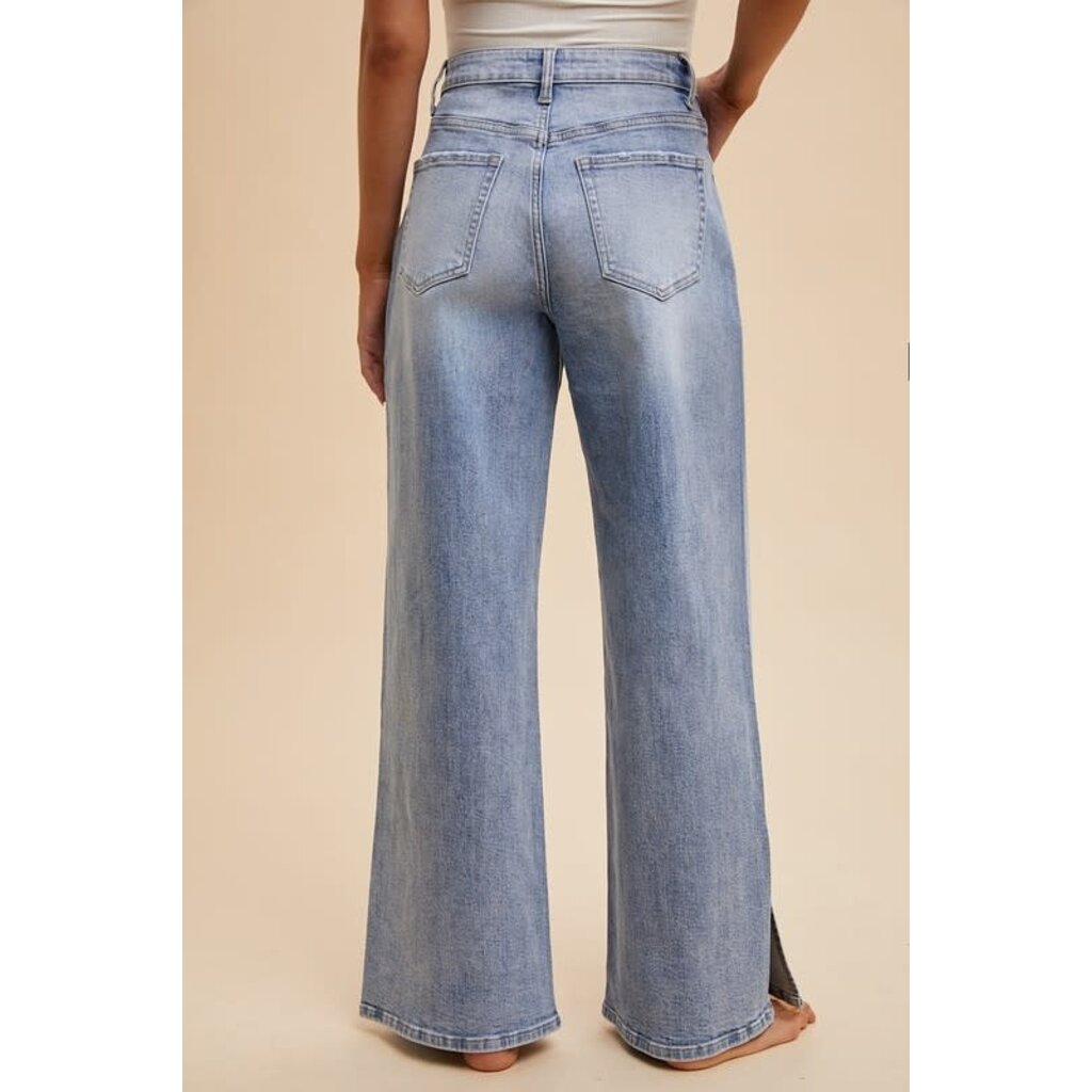 Anniewear Anniewear Side Slit Wide Leg Jean