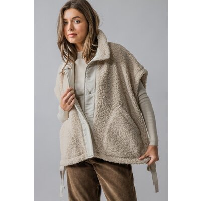Trend Notes Snap Button Teddy Fleece Vest