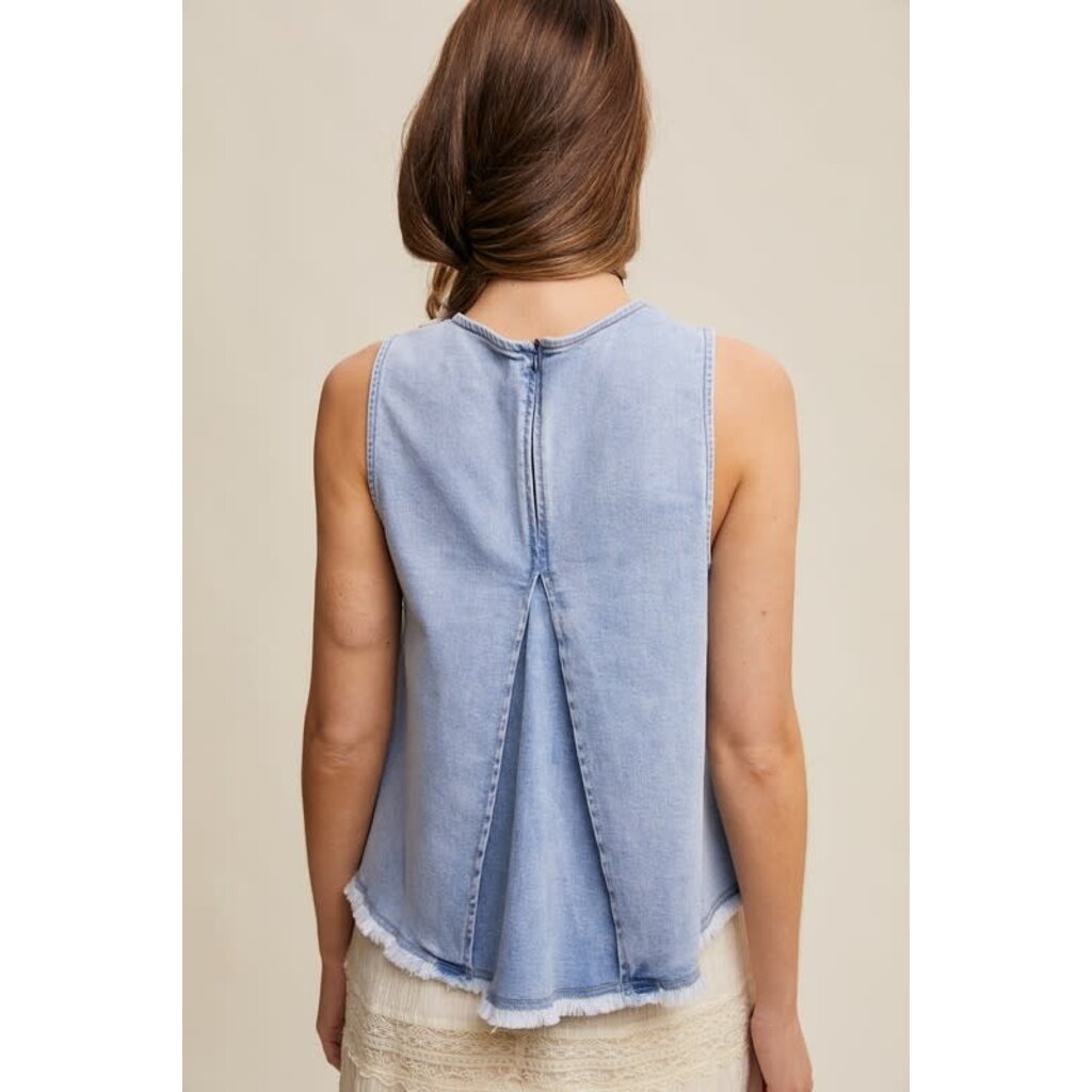 Listicle Listicle Denim Flare Peplum Top
