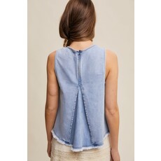 Listicle Listicle Denim Flare Peplum Top