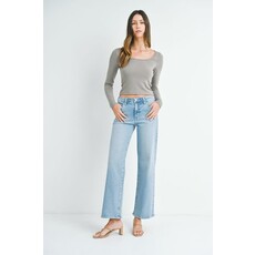 Just Black Denim Just Black Denim Mid Rise Slim Wide Leg Jean