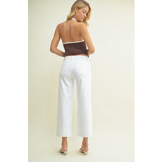 Just Black Denim Just Black Denim Scissor Cut Cuffed Slim Wide Leg Pant