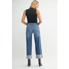 Just Black Denim Just Black Denim Scissor Cut Cuffed Slim Wide Leg Pant