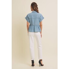 In February In February Oversized Babydoll Denim Shirt