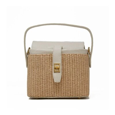 German Fuentes Rattan Leather Handbag