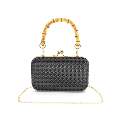 BC Bags Rattan Handbag with Chain Strap