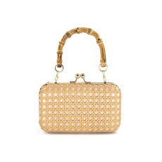 BC Bags BC Bags Rattan Handbag with Chain Strap