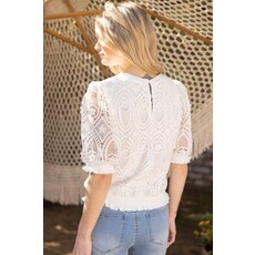 Voy Voy Ruffled Band Detailed Lace Top