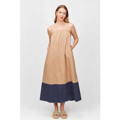 Before You Poplin Colorblock Maxi Dress