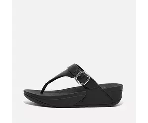 FitFlop Lulu Resin Buckle Leather Toe Post Sandal JE9