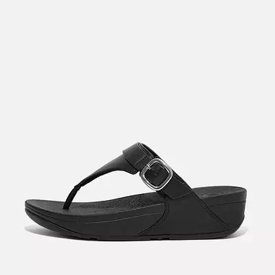 FITFLOP Lulu Resin Buckle Leather Toe Post Sandal