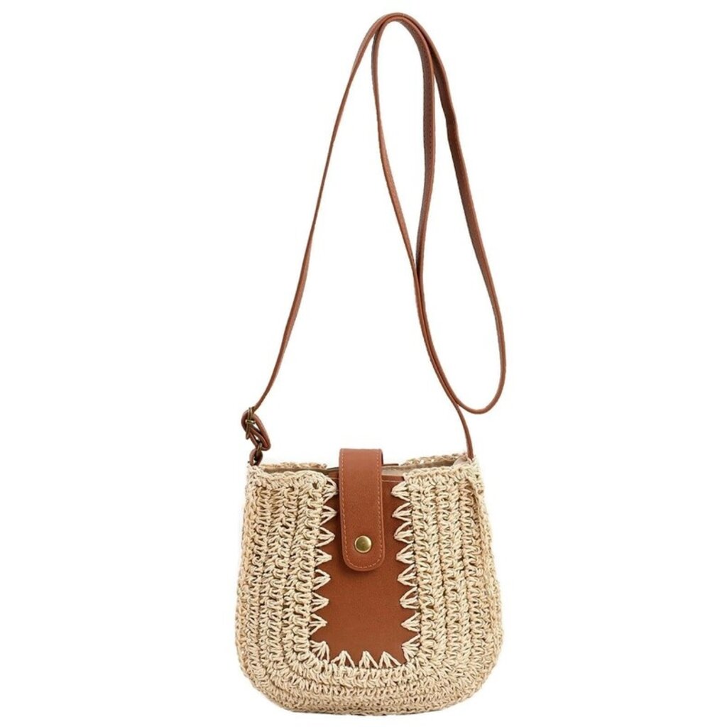 Cap Zone Cap Zone Crochet Rattan Wicker Crossbody Messenger Bag