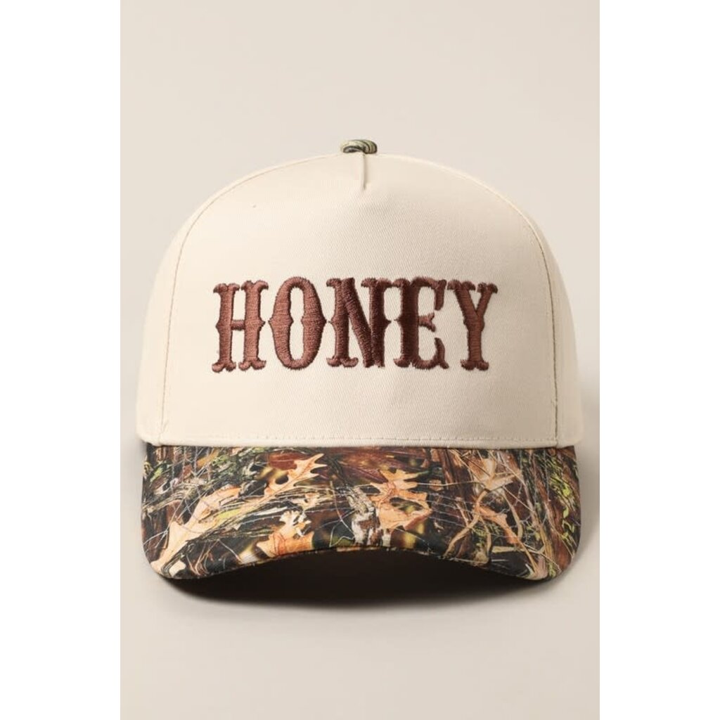 Fashion City Fashion City HONEY Embroidered Camo Cap