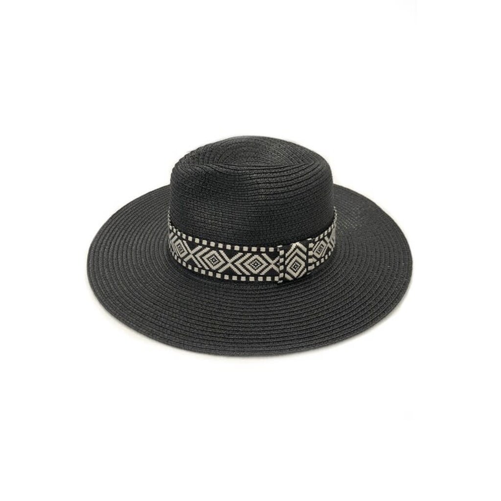 Fashion City Fashion City Aztec Band Panama Sun Hat