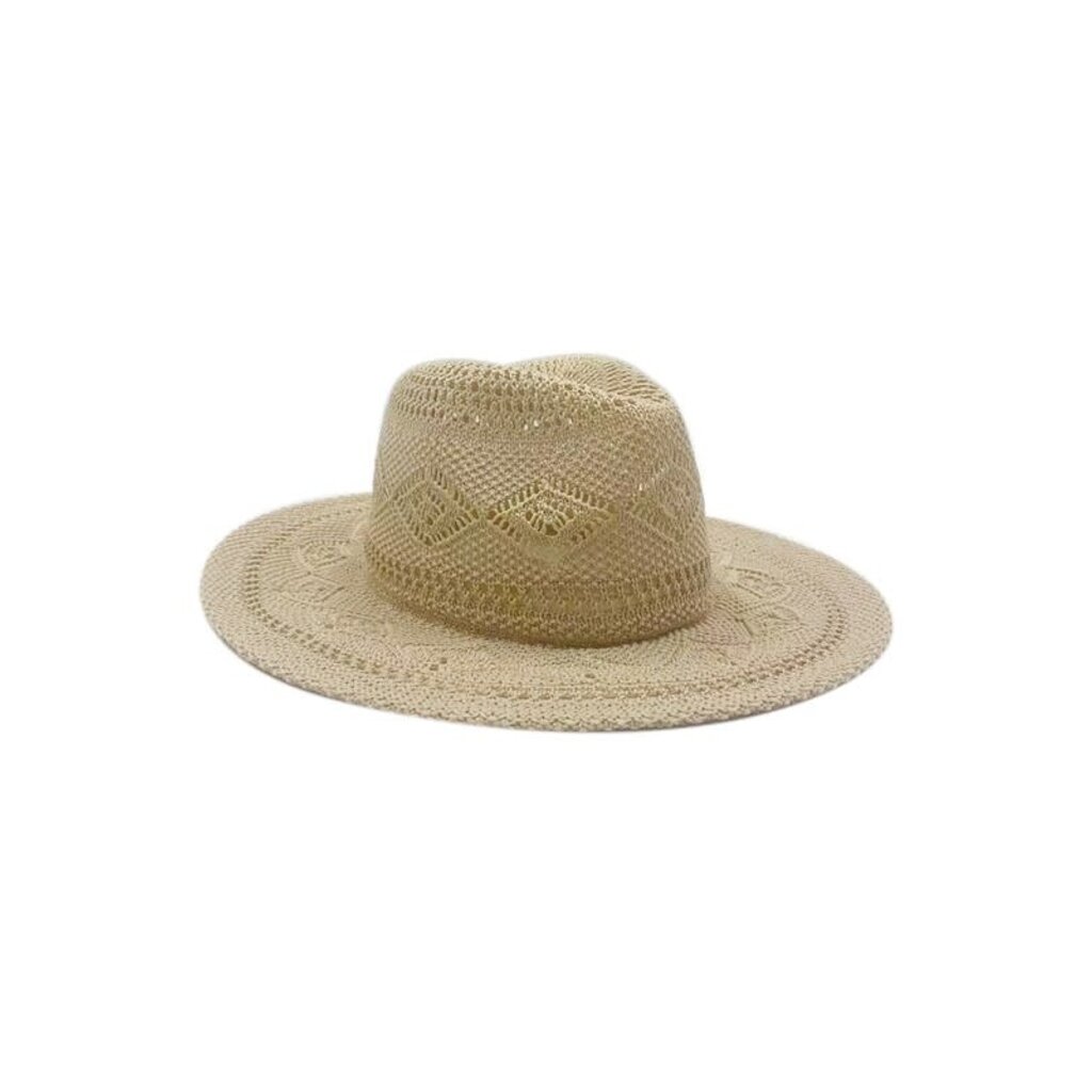 Fashion City Fashion City Straw Geometric Pattern Panama Hat