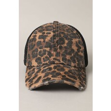 Fashion City Fashion City Distressed Mesh Back Baseball Cap
