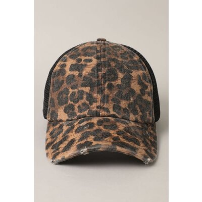 Fashion City Distressed Mesh Back Baseball Cap