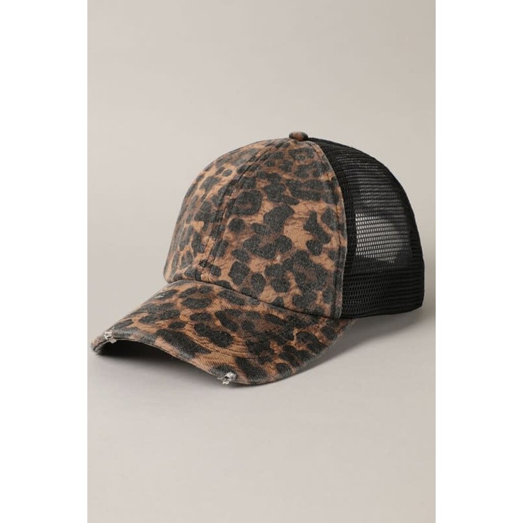 Fashion City Fashion City Distressed Mesh Back Baseball Cap