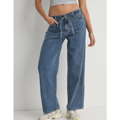 Just Black Denim Drawstring Wide Leg Pant
