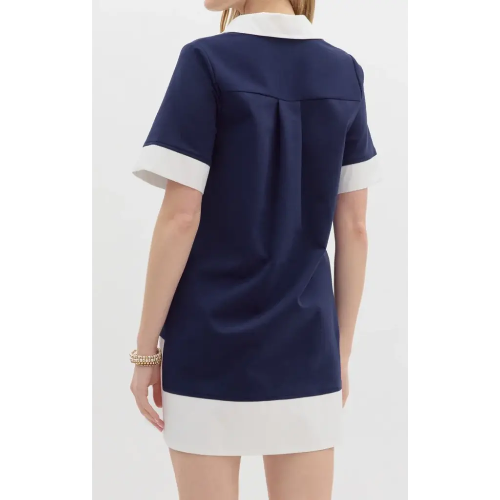 ENTRO Entro Short Sleeve Dress with Collar