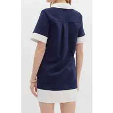 ENTRO Entro Short Sleeve Dress with Collar