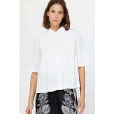 Current Air Current Air Pleated Short Sleeve Top