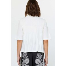 Current Air Current Air Pleated Short Sleeve Top