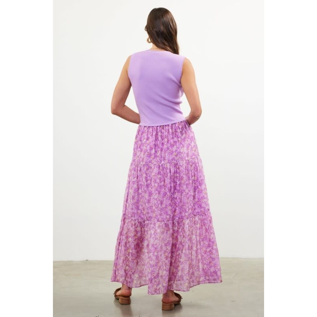 Skies Are Blue Skies Are Blue Knit to Woven Tank Dress