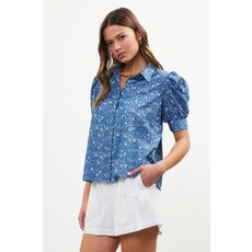 Skies Are Blue Skies Are Blue Ditsy Paisley Print Blouse
