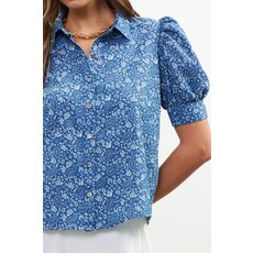 Skies Are Blue Skies Are Blue Ditsy Paisley Print Blouse