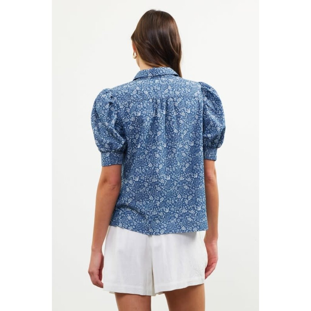 Skies Are Blue Skies Are Blue Ditsy Paisley Print Blouse
